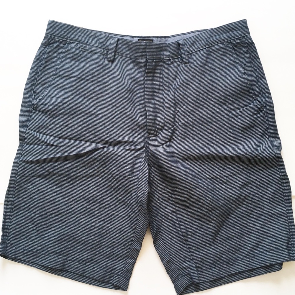 J Crew Club Men’s Shorts Linen 35” Blue Stripe NWT